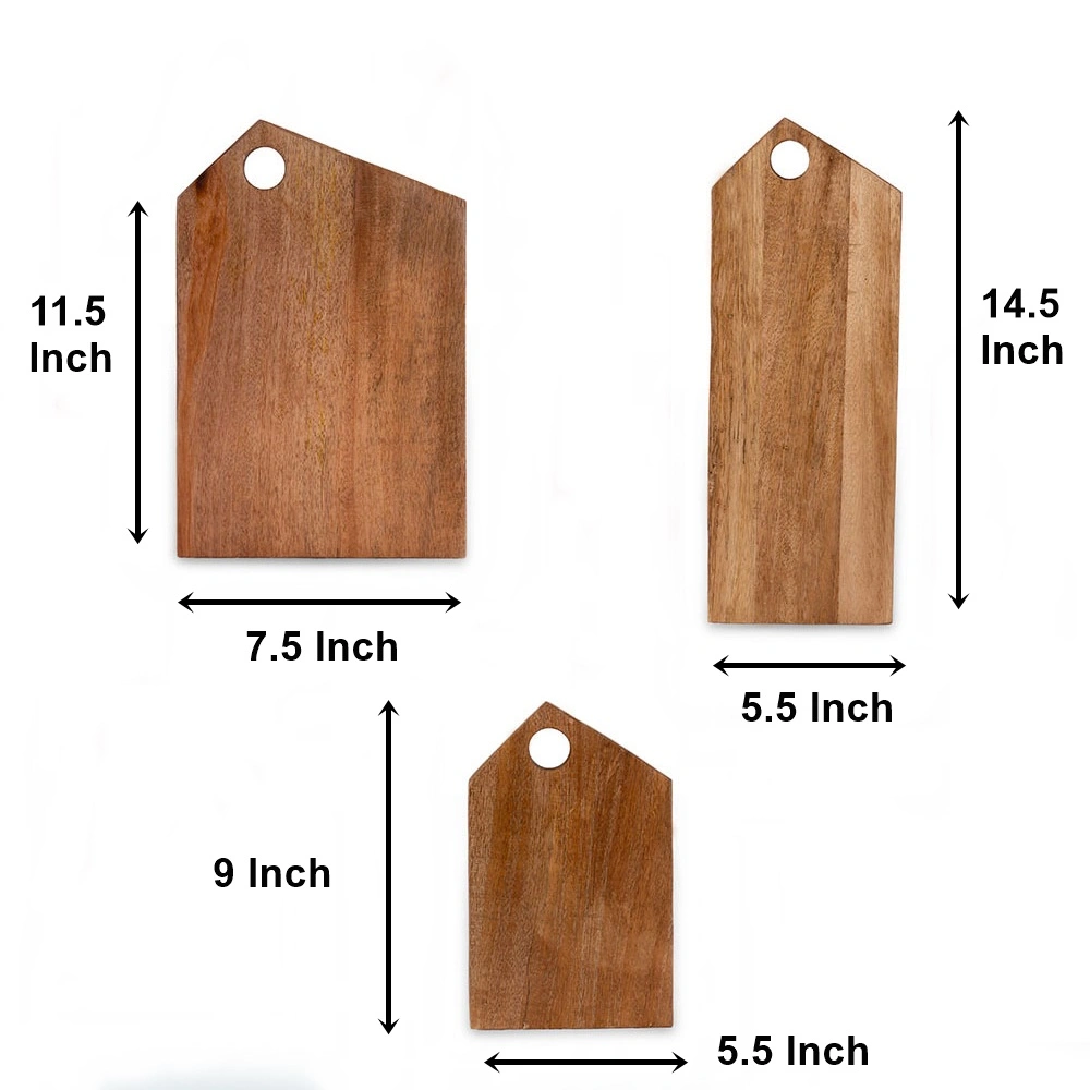 Natural Wood Serving Platter, Set of 3-1