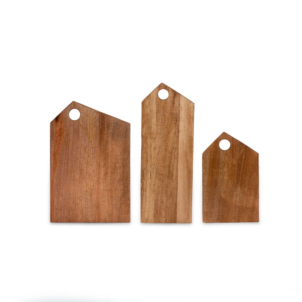 Natural Wood Serving Platter, Set of 3-2