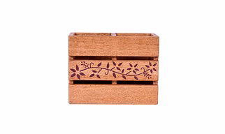 Wooden Cutlery Holder, Brown