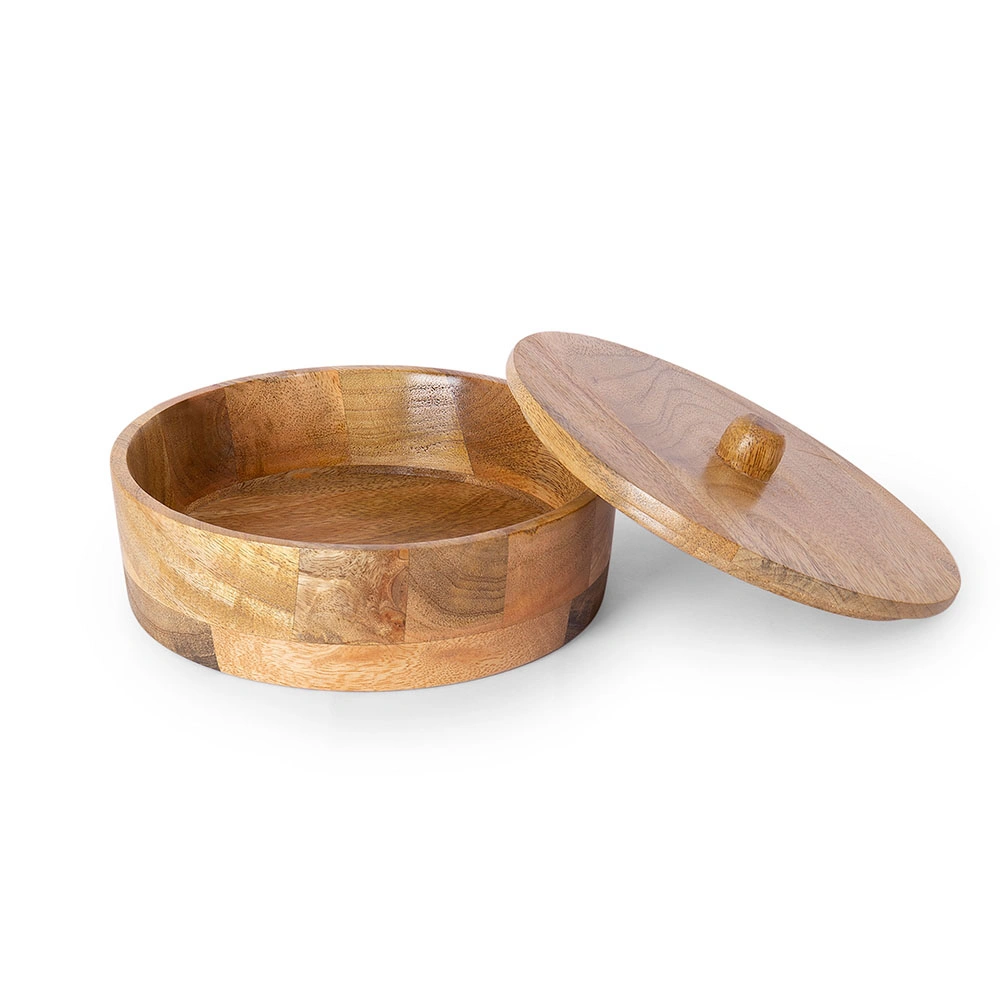 Mango Wood Roti Box, 8 Inch, Brown-2