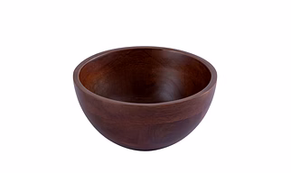 Natural Finish Solid Wood Serving Bowl, 1000ml