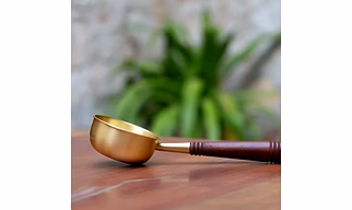 Panache Brass Tadka Pan with Wooden Handle