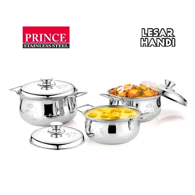 3 Piece Floral Print Stainless Steel Handi Set-12474256