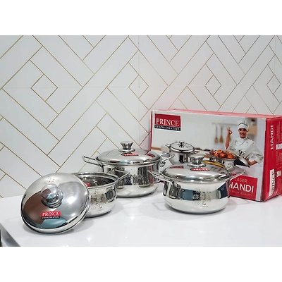 3 Piece Floral Print Stainless Steel Handi Set-1