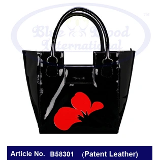 Black Patent Leather Handbag for Women