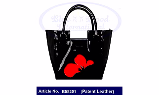 Black Patent Leather Handbag for Women