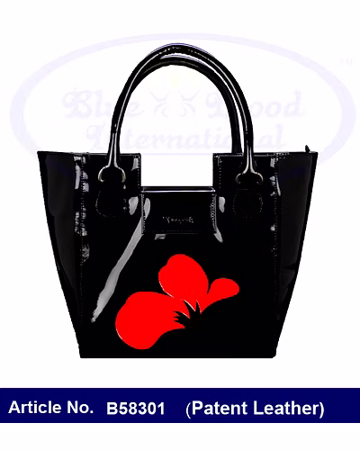 Black Patent Leather Handbag for Women-B58301BLK
