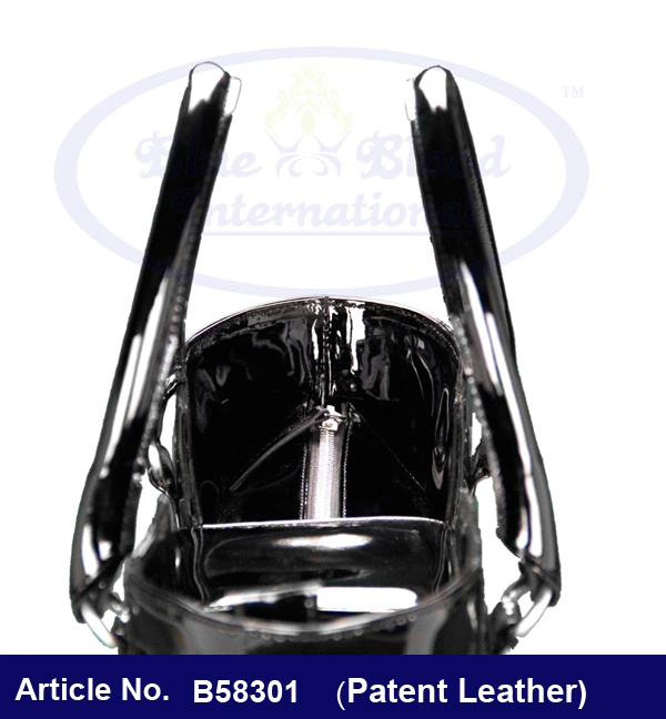 Black Patent Leather Handbag for Women-2