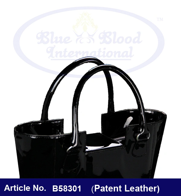 Black Patent Leather Handbag for Women-3