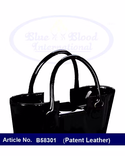 Black Patent Leather Handbag for Women-3