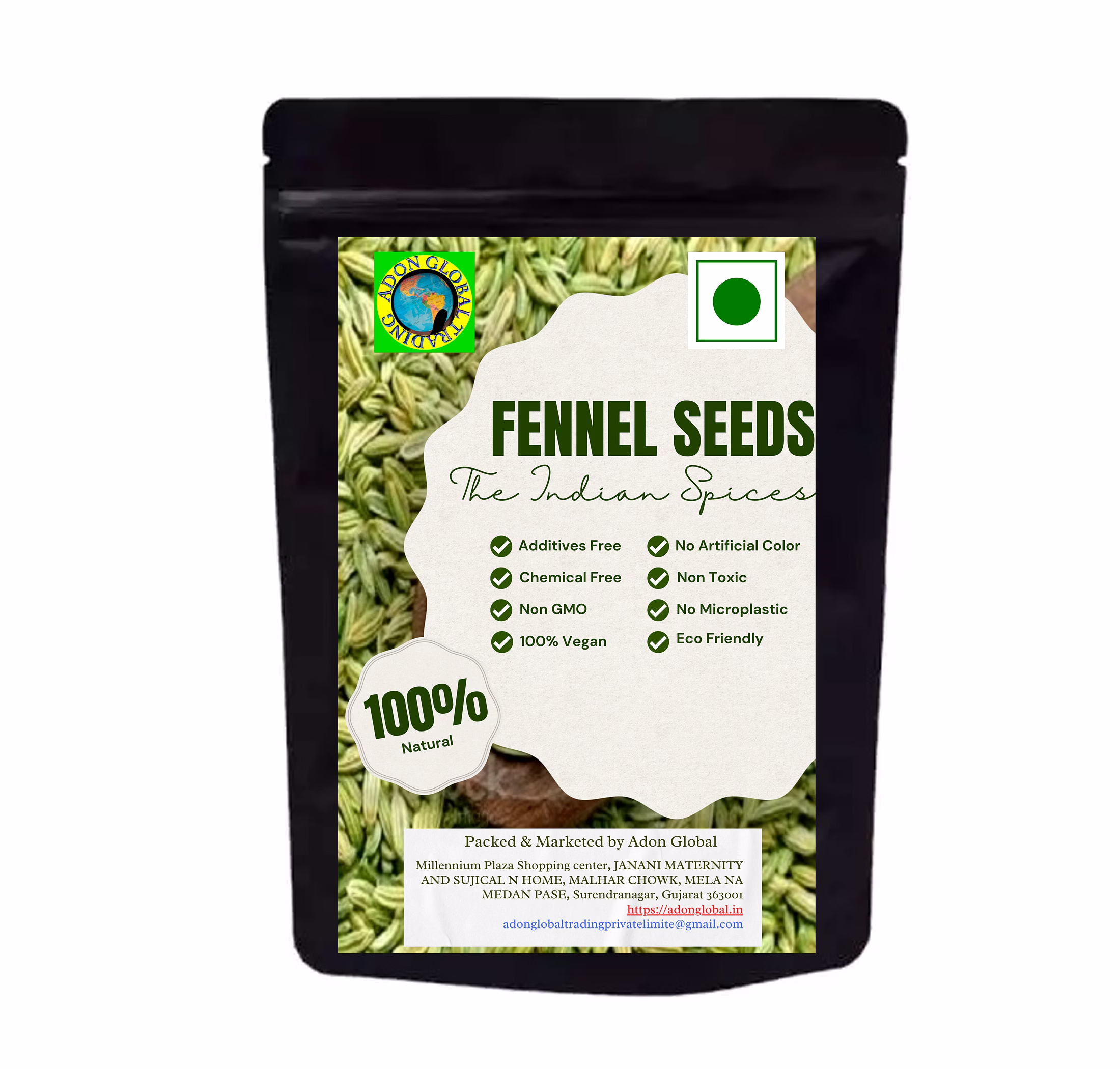 Adon Fresh & Natural Fennel Seeds 200g | Saunf | Variyali | Whole Indian Spices with Authentic taste & Strong Aroma image 1