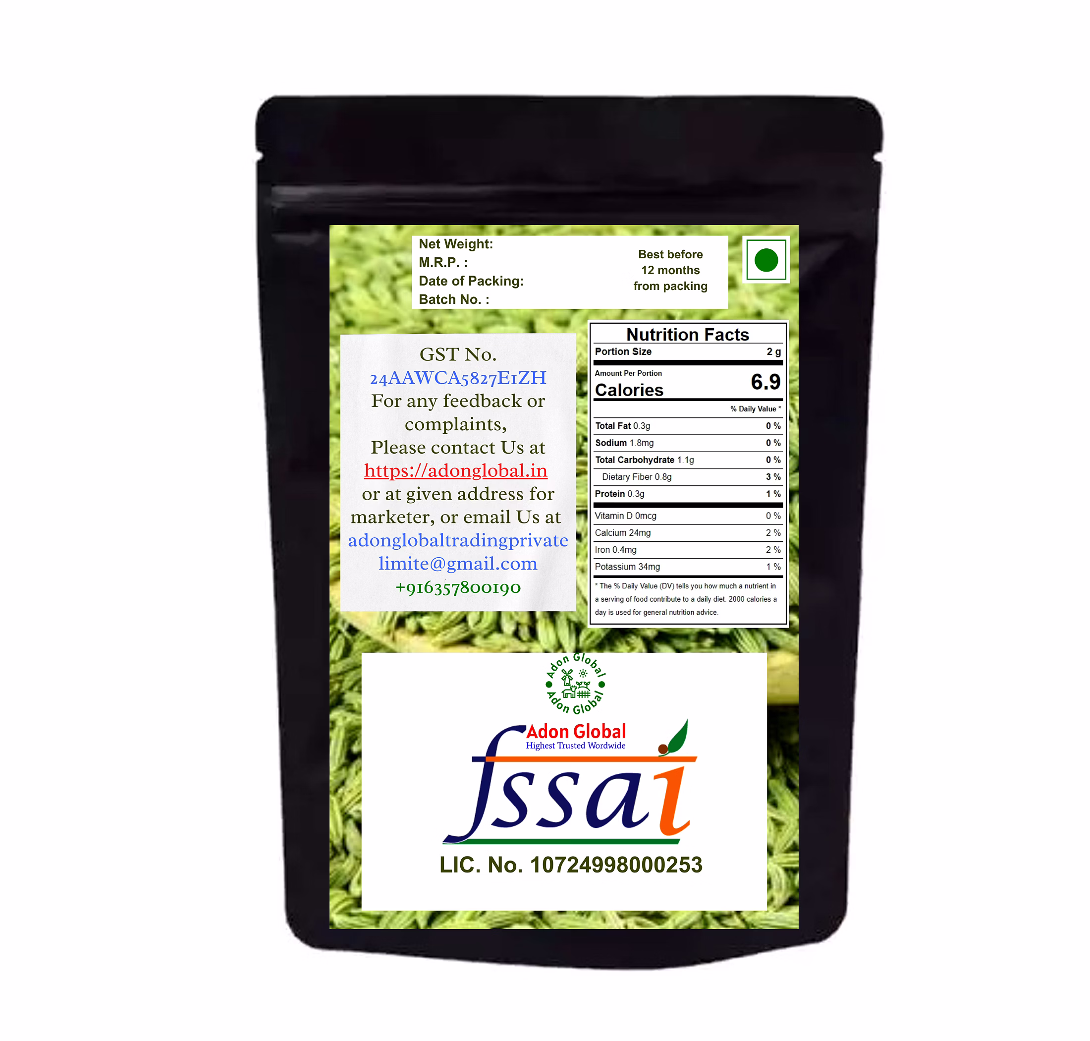 Adon Fresh & Natural Fennel Seeds 200g | Saunf | Variyali | Whole Indian Spices with Authentic taste & Strong Aroma image 2