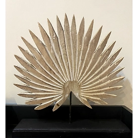 Rustic White Palm Leaf Tabletop Accent