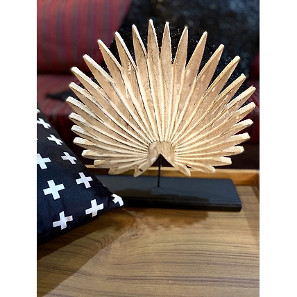Rustic White Palm Leaf Tabletop Accent-1