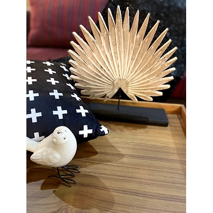 Rustic White Palm Leaf Tabletop Accent-2