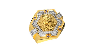 GENTS LION RING