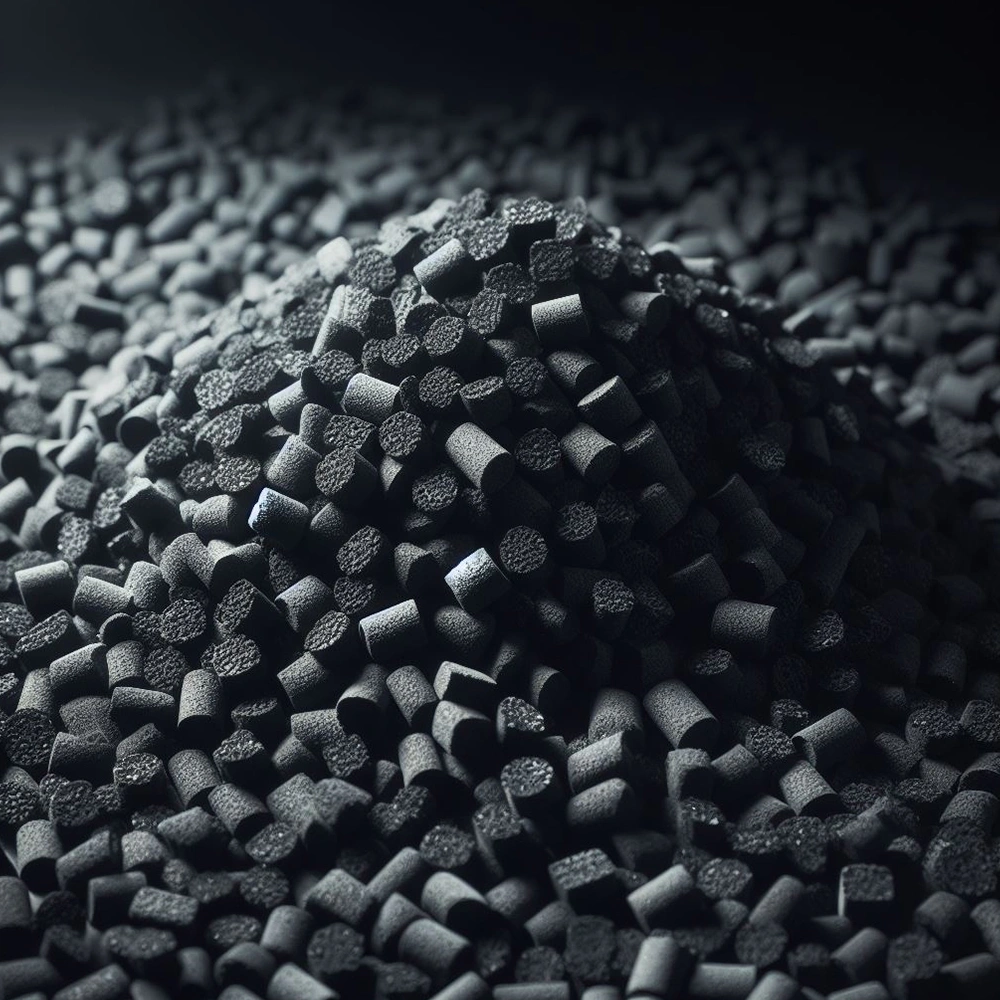 Macro photograph showcasing carbon black particles, highlighting its role as a pigment in various in