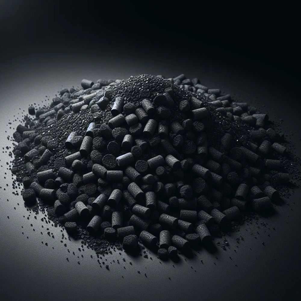 Macro photograph showcasing carbon black particles, highlighting its role as a pigment in various in