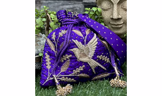 Mauve zardozi potli