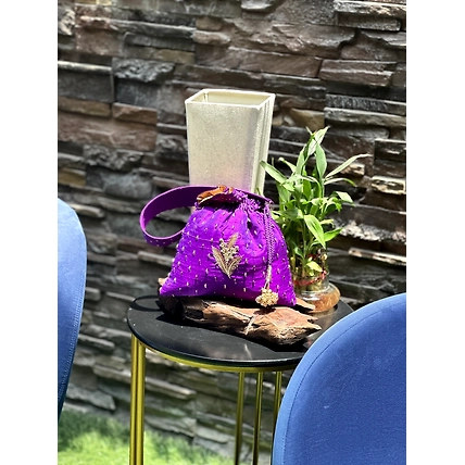 Mauve zardozi potli-2