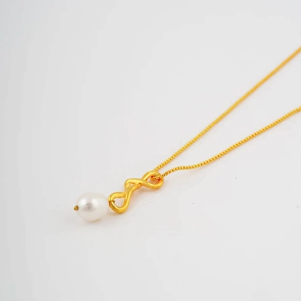 Minimal Pearl Necklace-A-4