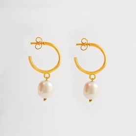 Pearl Hoop Earrings