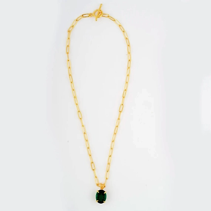 Green Gemstone Necklace-1