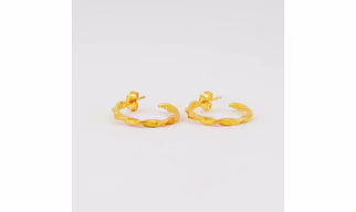 Round Twisted Hoop Earrings, Gold Ribbon Twist Hoop, Dainty Twisted Hoops