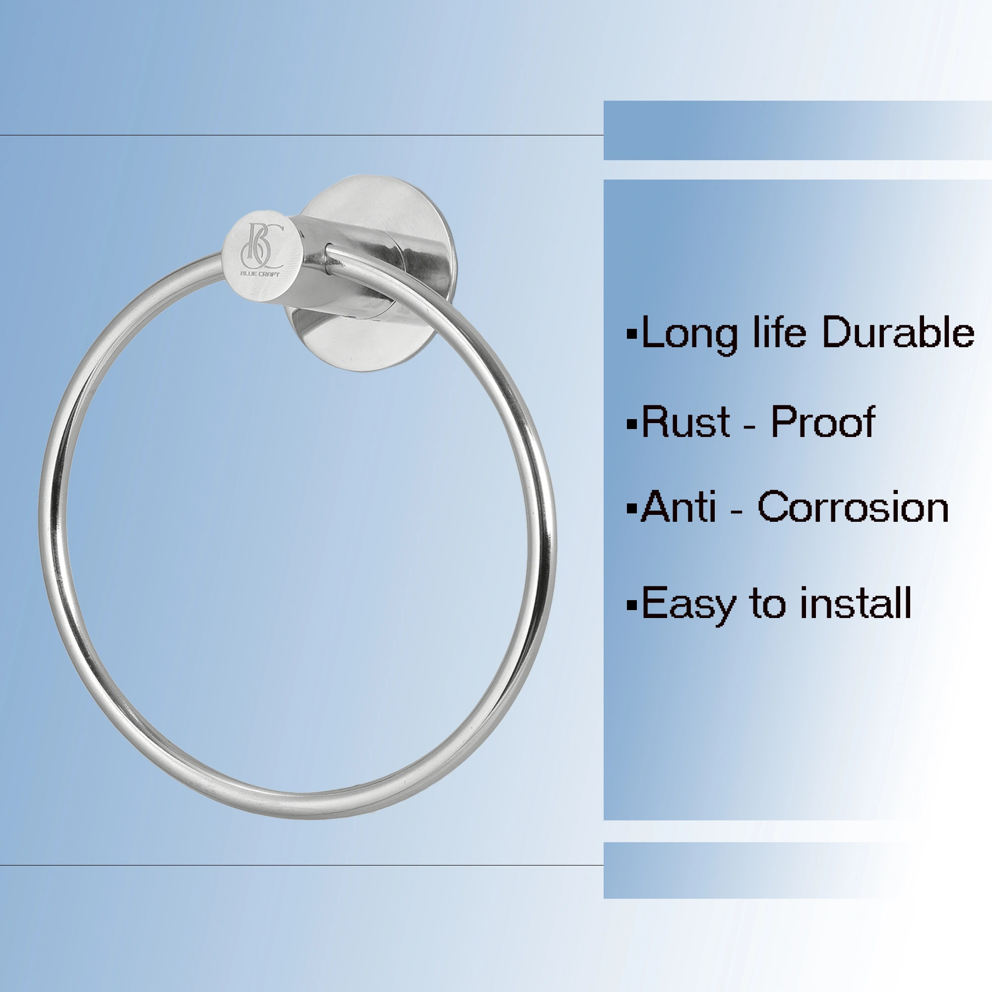 Stainless Steel 304 Grade Towel Ring Round for Bathroom, Wash Basin, and Kitchen-7