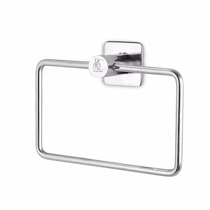 Stainless Steel 304 Grade Towel Ring Rectangle Square Base for Bathroom, Kitchen and Wash Basin-1