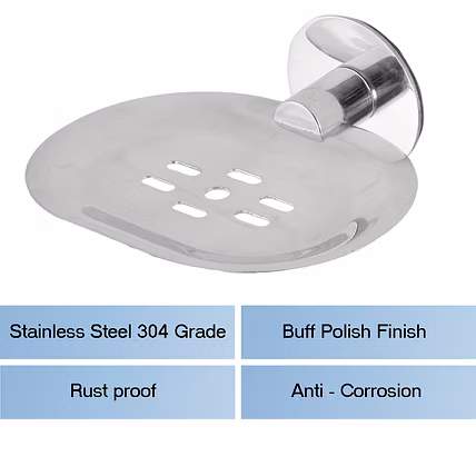 Stainless Steel 304 Grade Self Drain Soap Tray for Bathroom and Kitchen-3