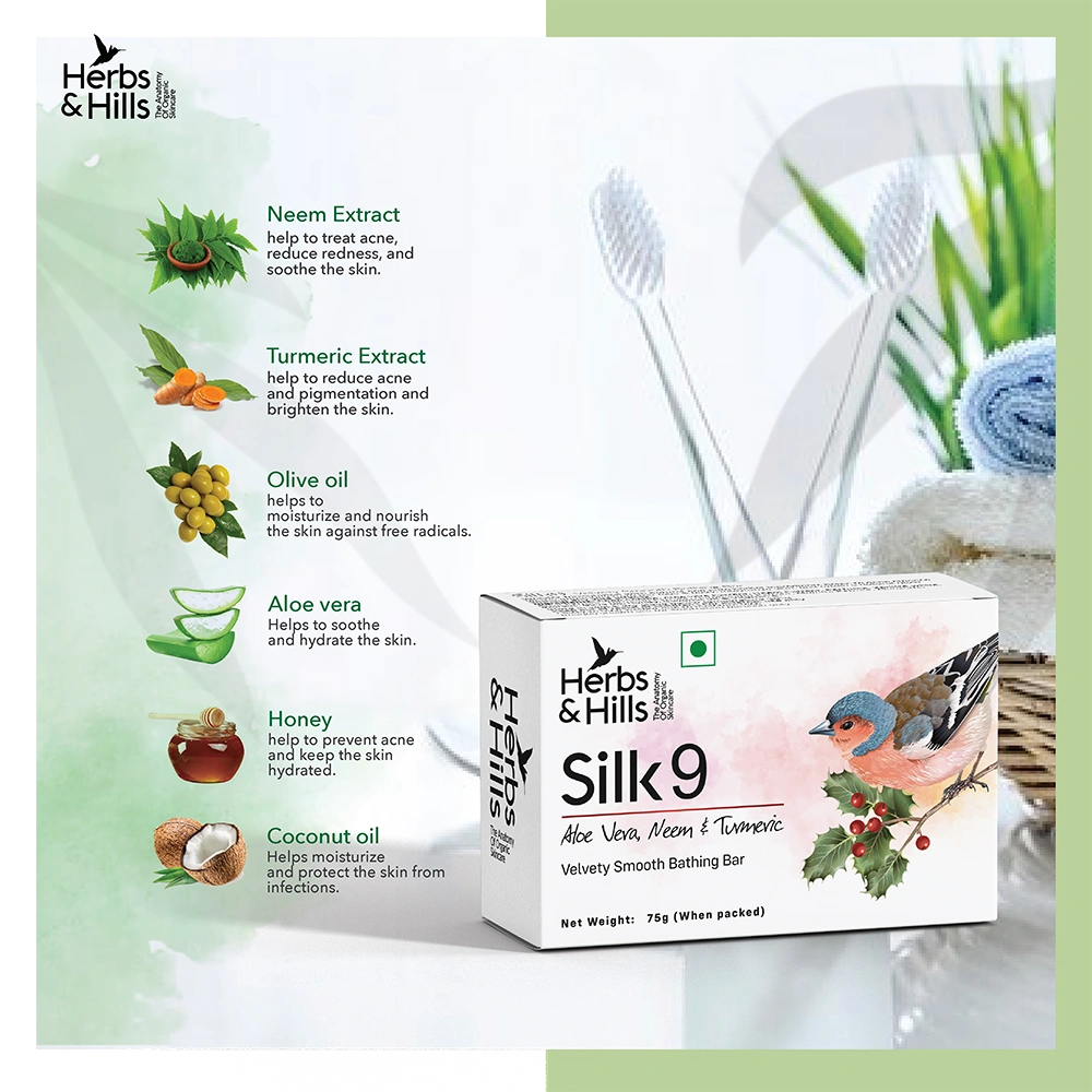 Herbs &amp; Hills Silk9 Velvety Smooth Bathing Bar 75 Gm-2