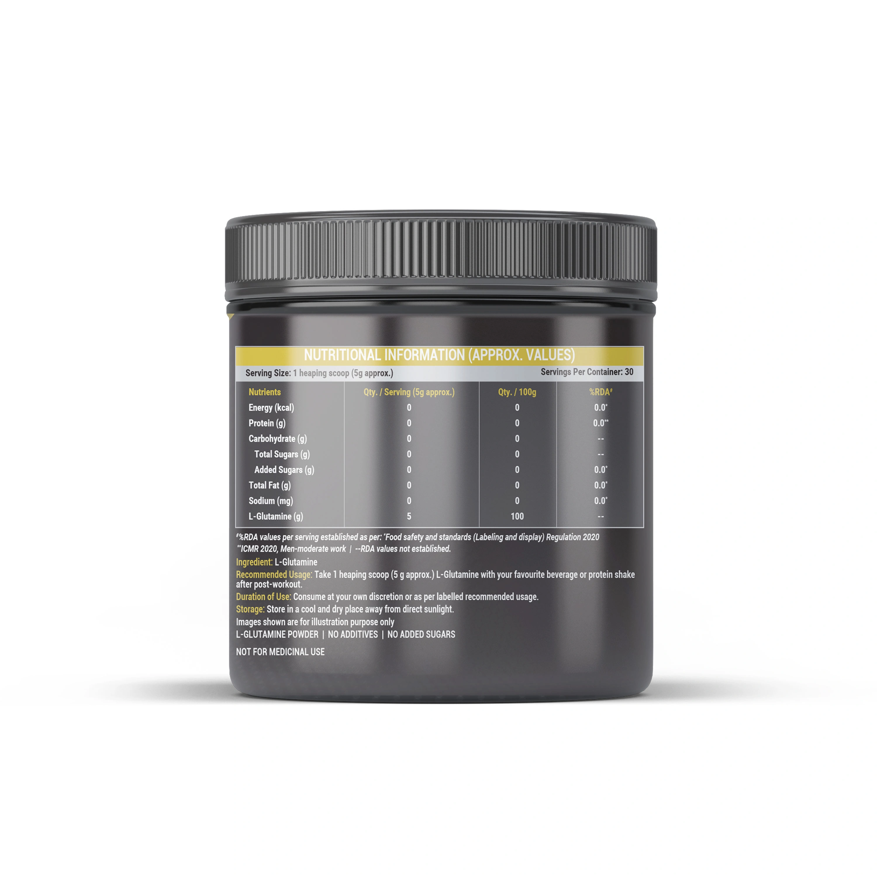 Energie9 Pro L-Glutamine Unflavoured 150Gm-2