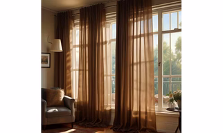 BROWN SHEER CURTAIN