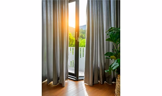 GREY SHEER CURTAIN
