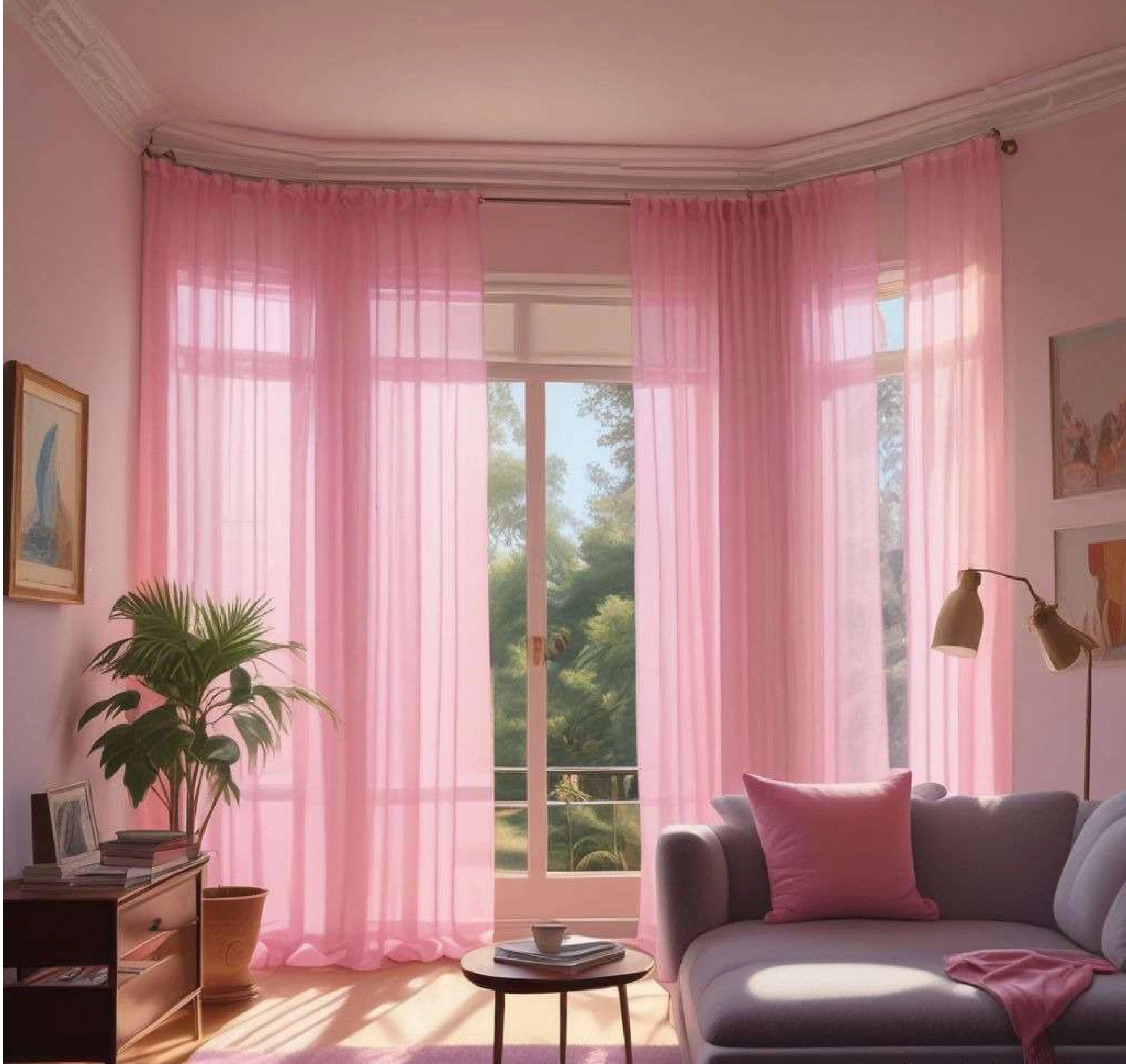 Pink Sheer Curtains-3