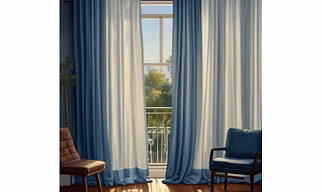 NAVY BLUE SHEER CURTAIN
