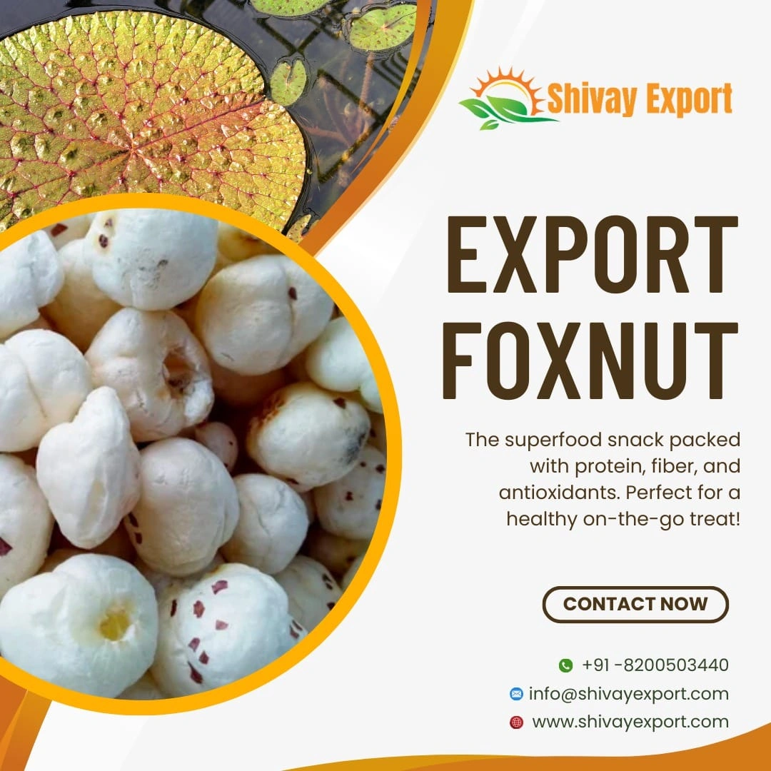 we have exporter in India all agriculture product all over countries. like fox nut, banana powder, spices, millet, peanut, tomato powder,fullers earth powder, turmeric powder , red chilli powder, turmeric whole, red chilli , ground nut , peanut oils, sesame seed, check peas, chana whole , cumin seed , ginger powder, onion powder, garlic powder, makhana, multani mitti, sorghum, moong whole, chana dal , toor dal, pulses , basmati rice , 1121 , 1509, 1401, black check peas , wheat flour , maida flo-2