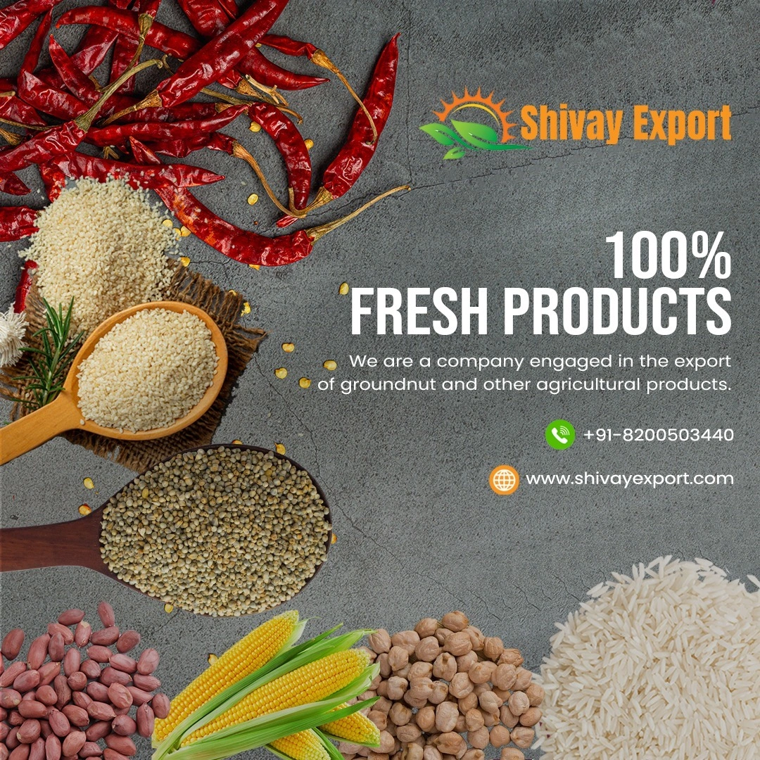 we have exporter in India all agriculture product all over countries. like fox nut, banana powder, spices, millet, peanut, tomato powder,fullers earth powder, turmeric powder , red chilli powder, turmeric whole, red chilli , ground nut , peanut oils, sesame seed, check peas, chana whole , cumin seed , ginger powder, onion powder, garlic powder, makhana, multani mitti, sorghum, moong whole, chana dal , toor dal, pulses , basmati rice , 1121 , 1509, 1401, black check peas , wheat flour , maida flo-4