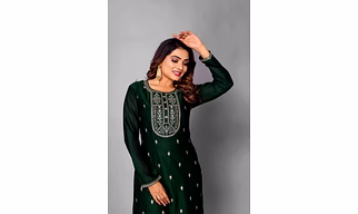 Silk Blend Embroidery work Kurti