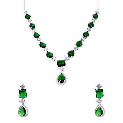 Laali NK25 Elegant Green Stone Neckless-12474342