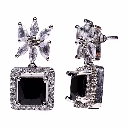 Laali Diamond &amp; Silver Look Earrings E14-4
