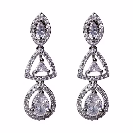 Laali Diamond &amp; Silver look Earring E21-12646233