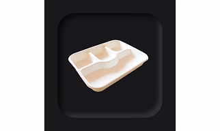 Sugarcane Bagasse 4CP Meal Tray
