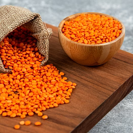 unskinned red lentils
