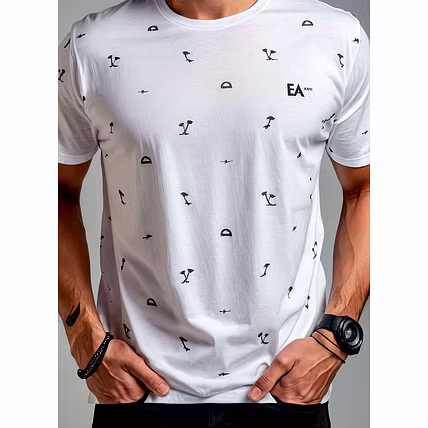 White printed Organic Cotton T-shirt-12475014