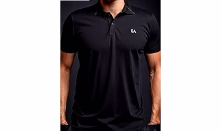 Black Men's Organic Cotton Polo