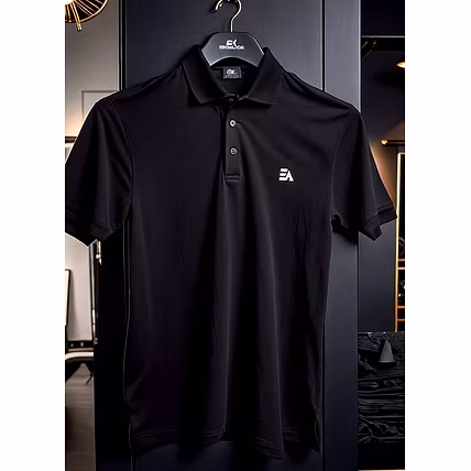 Black Men's Organic Cotton Polo-1