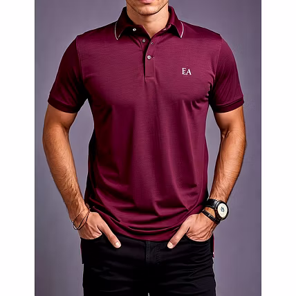 Wine Organic Cotton Polo-12474996