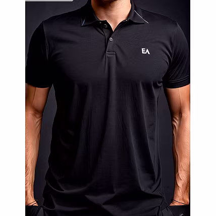 Black Men's Organic Cotton Polo-2